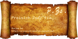 Preisich Zsófia névjegykártya